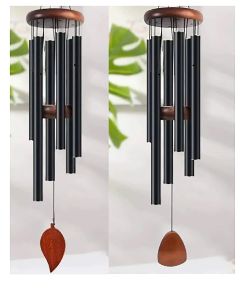 2-Pack 27" Aluminium Wind Chimes – Classic Black Outdoor Garden Outdoor Wind Chimes Axl 1