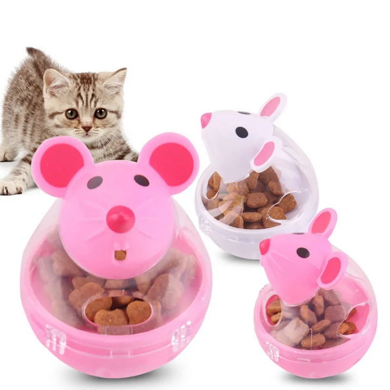 Mouse Cat Treat Dispenser Toy – Rolling Food Feeder for Cats Cat Treat Dispenser Axl