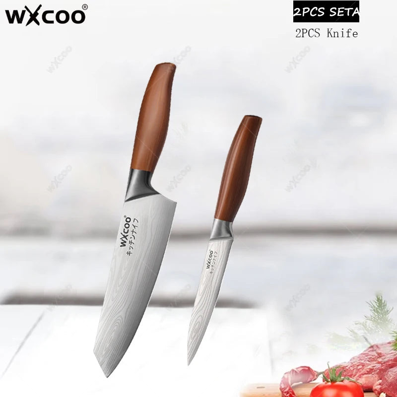 WXCOO Professional Chef Knife Set – Sharp Stainless Steel Kitchen Kitchen Knife Set Axl 2PCS SET A