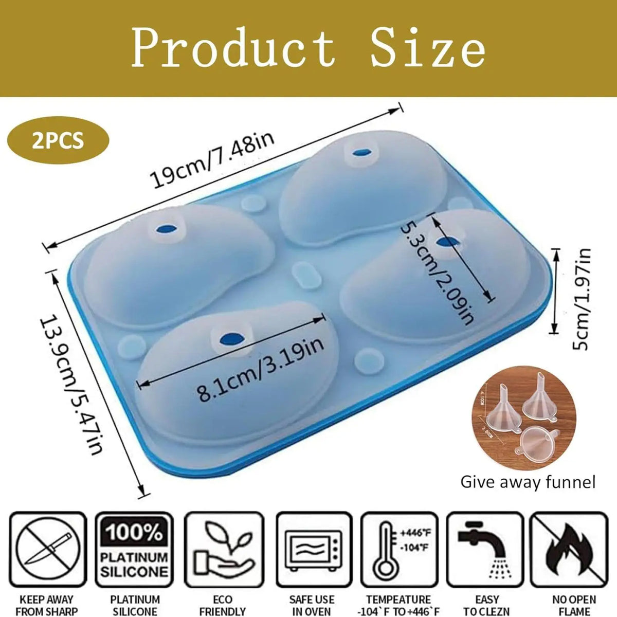 4-Cavity 3D Mango Silicone Mousse Mold – Cake, Jelly & Candy Silicone Cake Mold Axl
