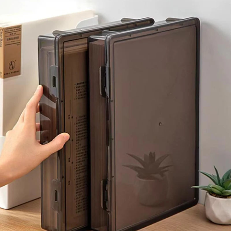 Clear A4 Document Storage Box – Transparent Desktop File Organizer Desktop File Organizer Axl
