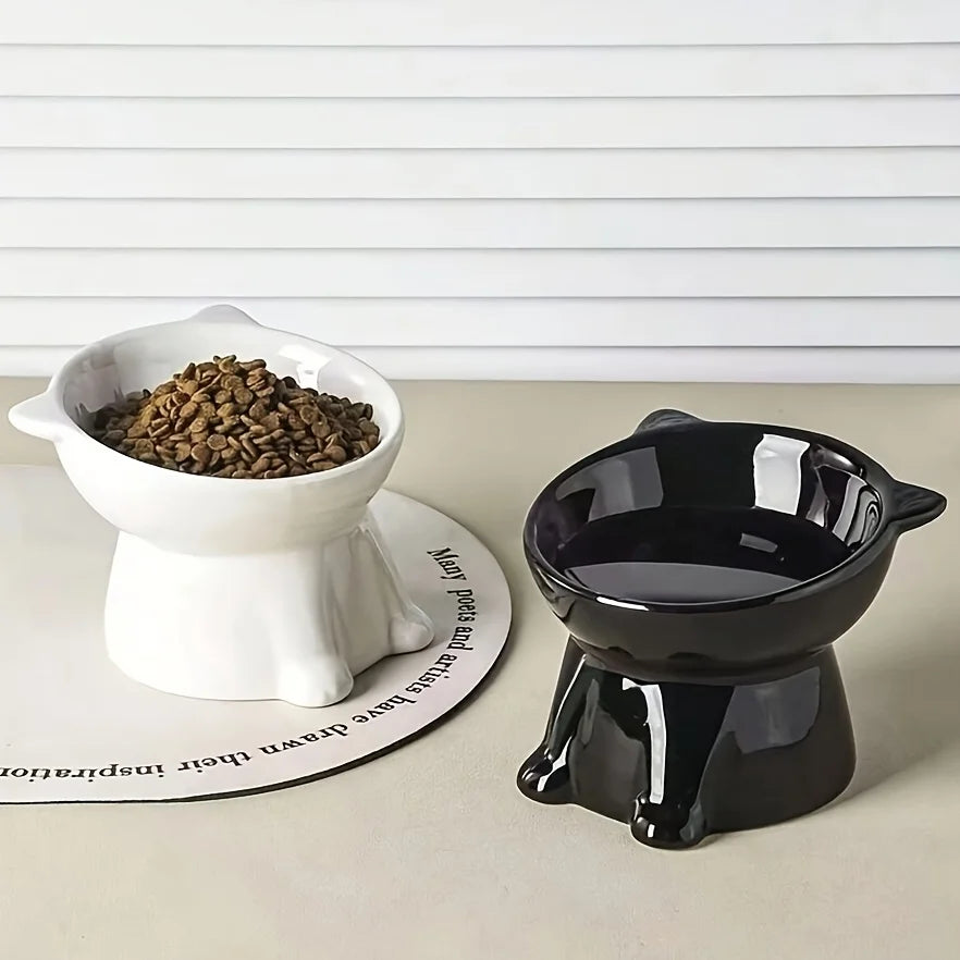 15° Tilted Cat Bowl – Anti-Vomit Pet Food & Water Station Cat Feeding Bowl Axl
