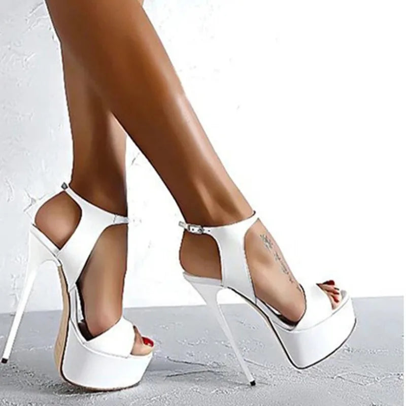 Women's 16CM Platform Gladiator High Heel Sandals – Open Toe Platform Gladiator Sandals Axl