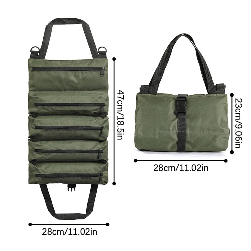 Roll-Up Tool Bag – Multi-Pocket Oxford Cloth Organizer Pouch Tool Organizer Bag Axl