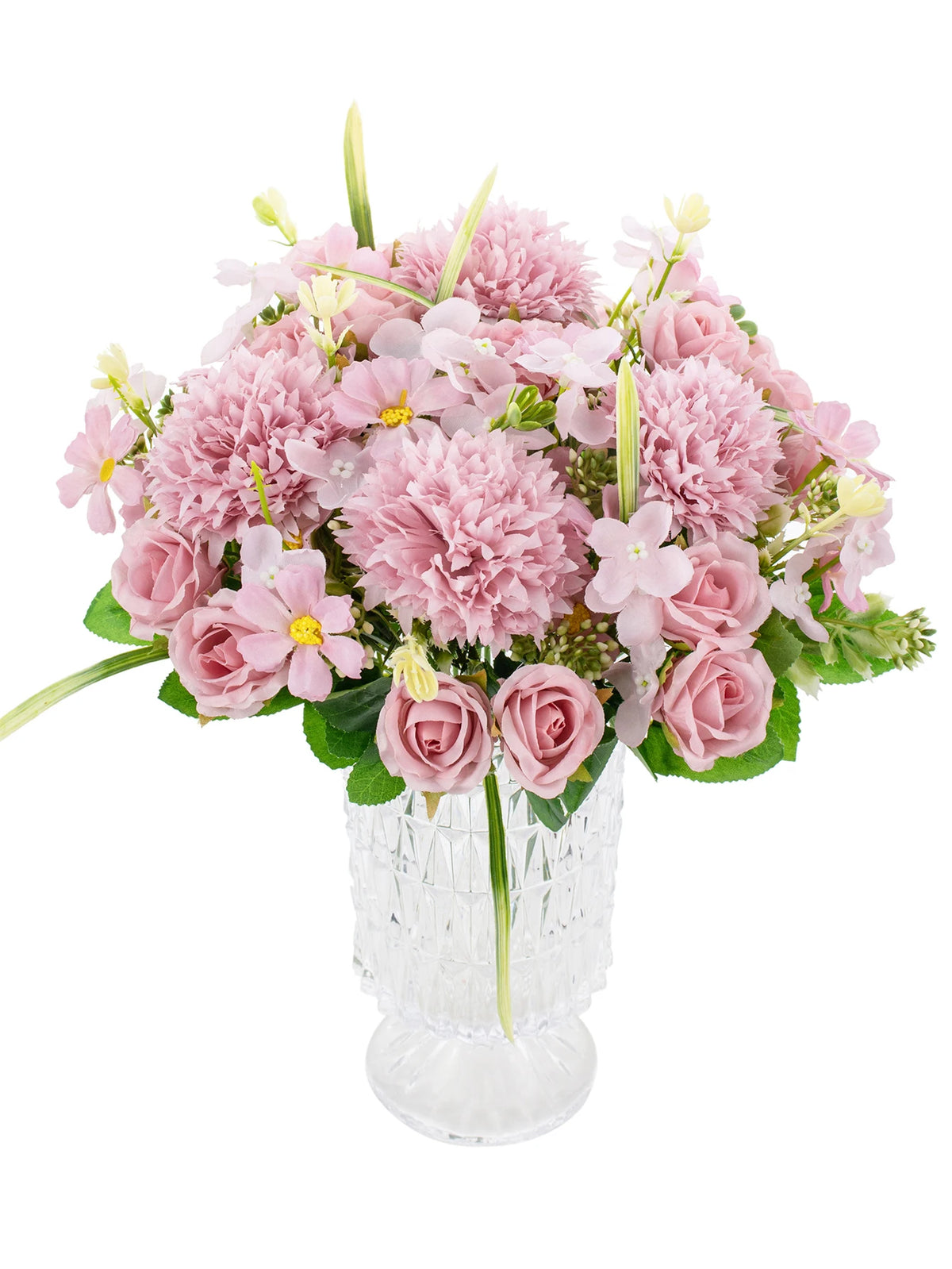 Silk Rose Artificial Flower Bouquet – Wedding & Home Decor Artificial Flower Bouquet Axl Pink 3 pcs