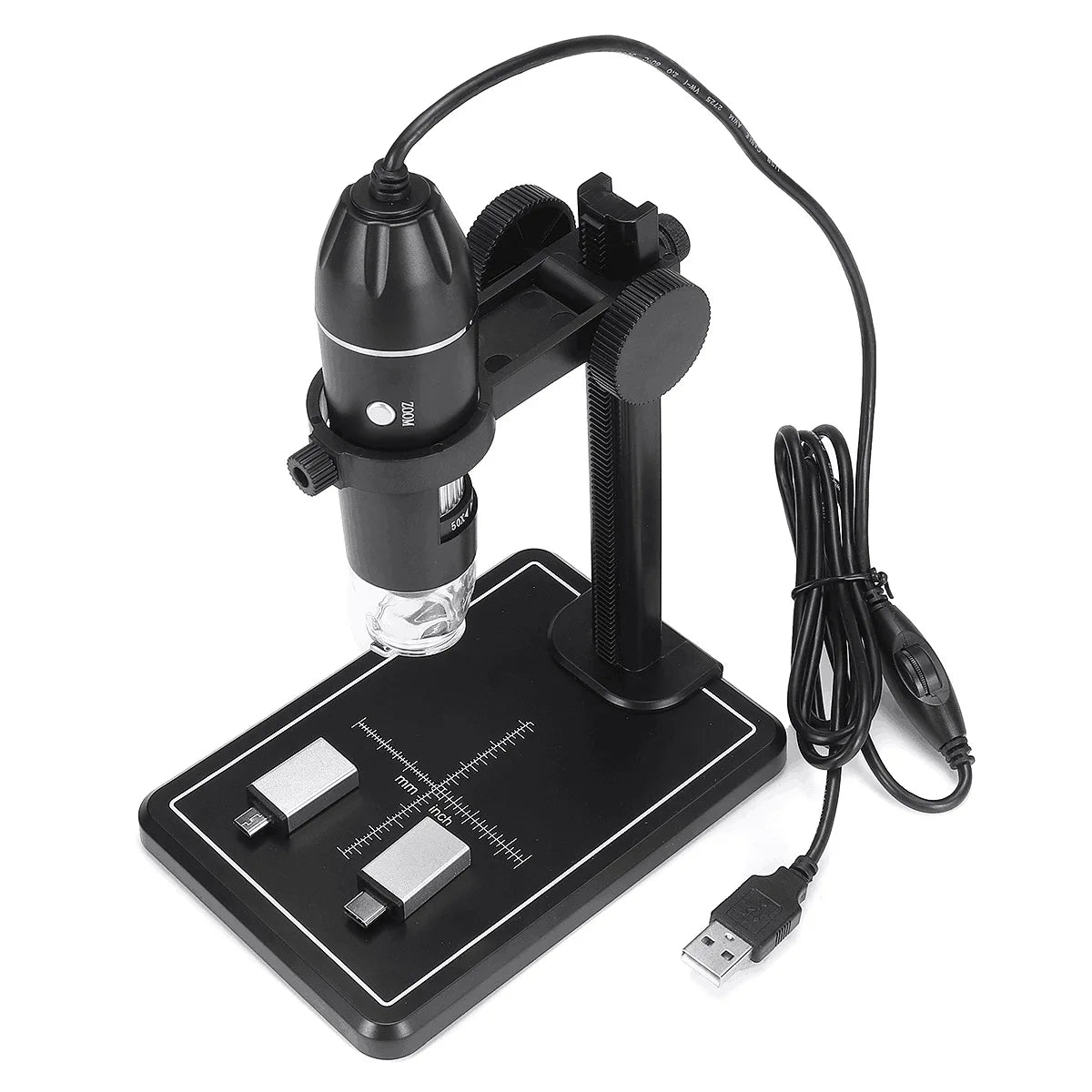 1600X Handheld Digital Microscope – HD Beauty & Tech Magnifier Digital Microscope Axl Black bracket