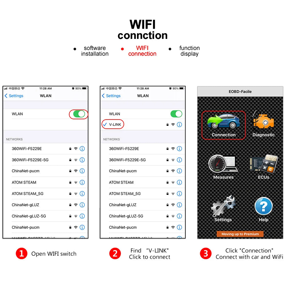 ELM327 V1.5 WiFi Bluetooth OBD2 Scanner – iOS & Android OBD2 Diagnostic Scanner Axl