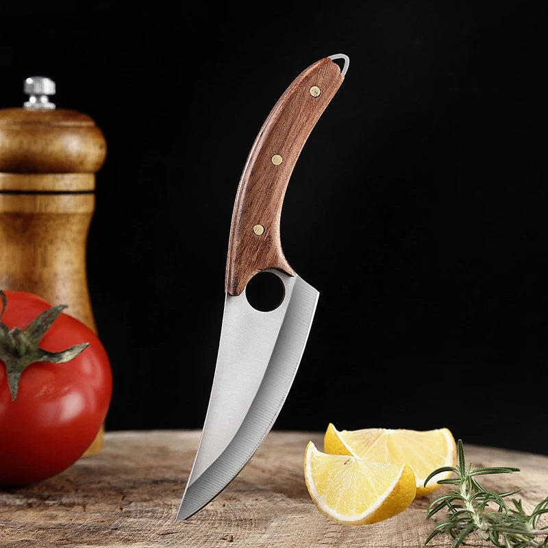 Handmade Forged Boning Knife – Wooden Handle & Knife Cover Boning Knife Axl