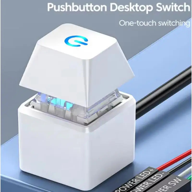 External PC Power Button – Blue LED Switch, 1.8m Cable PC Power Switch Axl