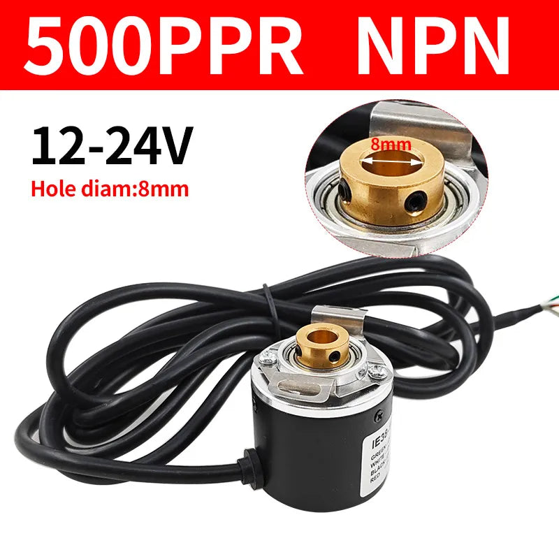 IE38 Hollow Shaft Incremental Rotary Encoder 12-24V 100-1000PPR Rotary Encoder Sensor Axl 8mm-500PPR
