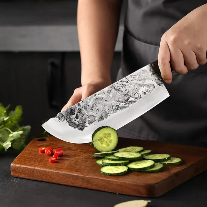 Handmade Stainless Steel Cleaver Knife – Wood Handle | InLeung Cleaver Knife Axl