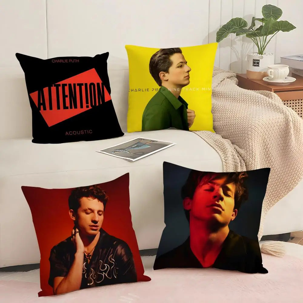 Charlie Puth Linen Cushion Cover – Hidden Zipper Pillowcase Decorative Cushion Cover Axl