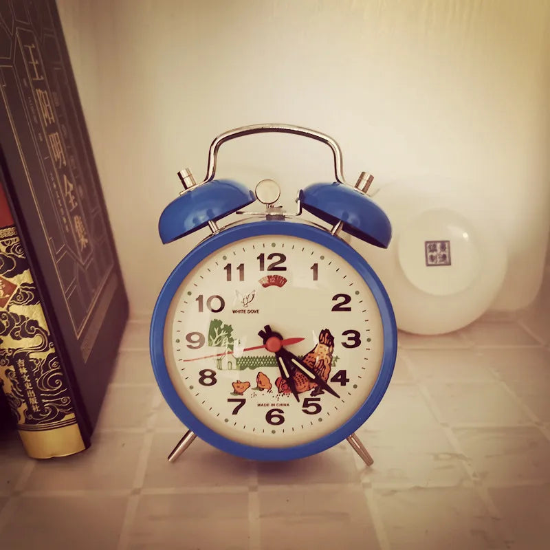 Vintage Mechanical Alarm Clock – Animated Chicken Metal Desk Clock Mechanical Alarm Clock Axl