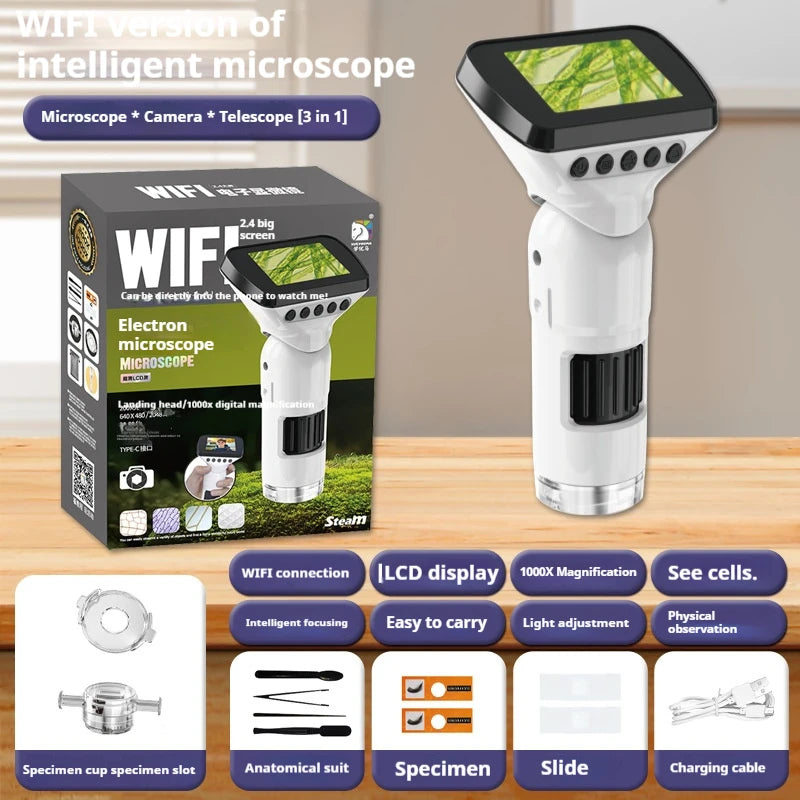 Children's WiFi Electronic Microscope with Screen – 500X Educational Microscope Axl 3170