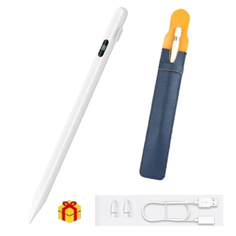 P+7 Universal Stylus Pen with Battery Display – iPad & Android Tablet Stylus Pen Axl white and bluebag