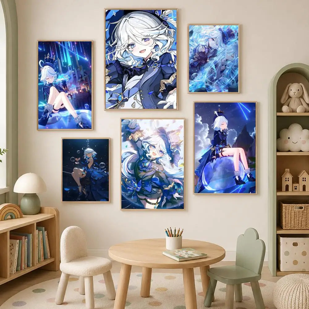 Furina Genshin Impact Self-Stick Wall Poster – HD Waterproof Wall Art Poster Axl