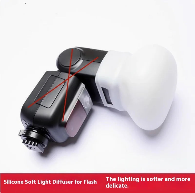 Silicone Flash Diffuser Bounce Dome Cap for Speedlite Flash Diffuser Axl