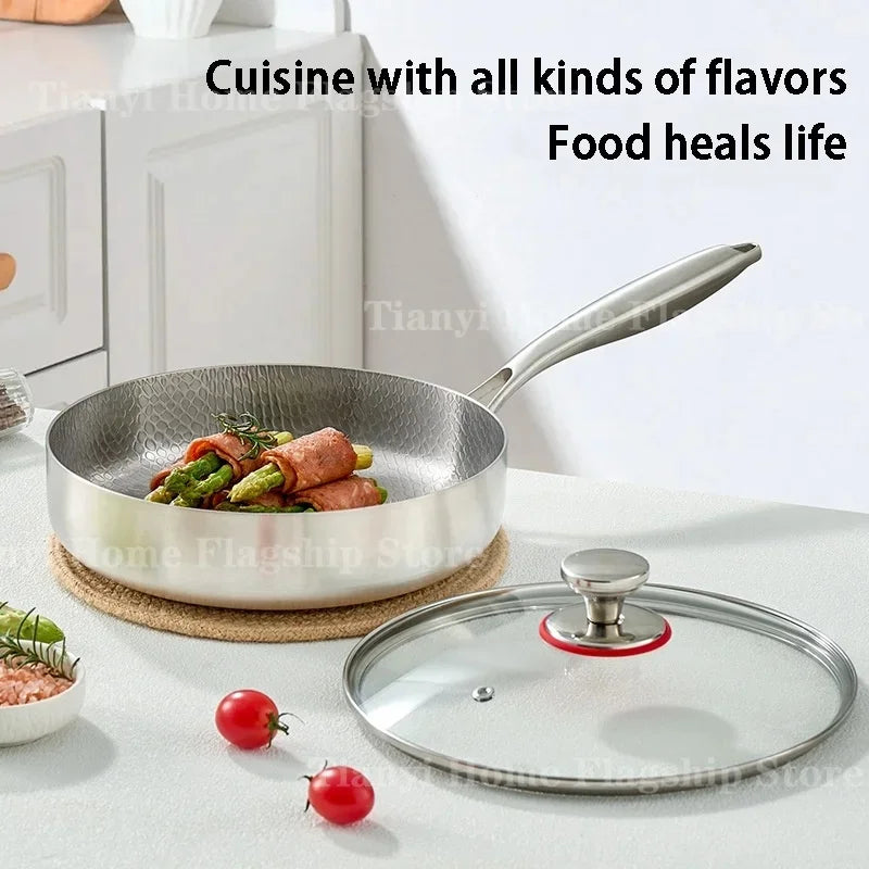 Titanium Stainless Steel Non-Stick Skillet 20/24/28cm Stainless Steel Skillet Axl