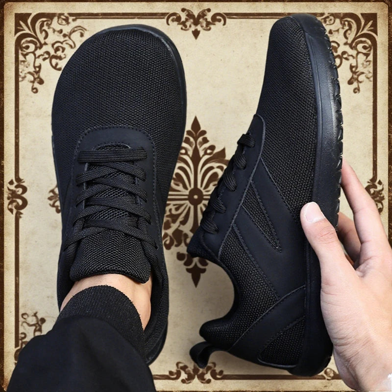 ZULIWAGN Wide Toe Barefoot Sneakers – Lightweight Mesh Shoes Barefoot Sneakers Axl All Black 41