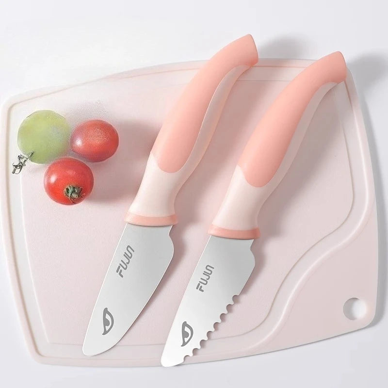 Kids Safe Serrated Kitchen Knife – Toddler Fruit & Bread Cutter Kids Kitchen Knife Axl 3pcs