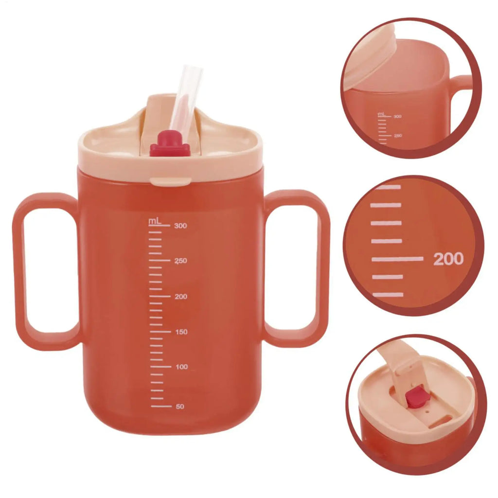 Elderly Drinking Cup with Handles, Straw & Spill-Proof Spout Adaptive Drinking Cup Axl