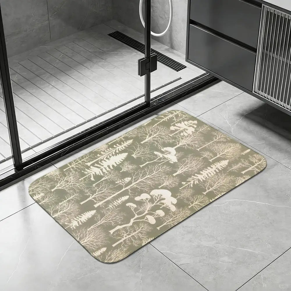 Nordic Forest Diatomite Bath Mat – Quick Dry & Non-Slip Diatomite Bath Mat Axl White10 30x45cm