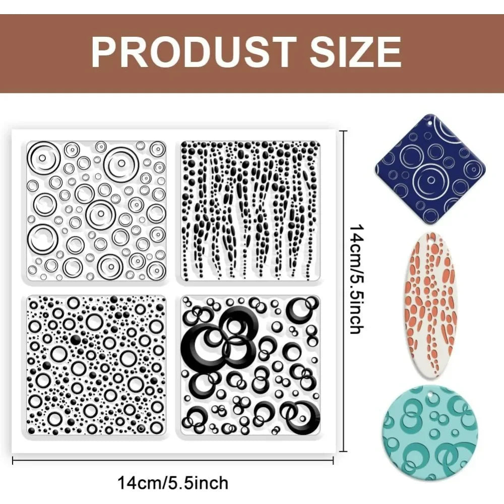 Bubble Dots Polymer Clay Texture Sheet – Silicone Embossing Mat Clay Texture Mat Axl