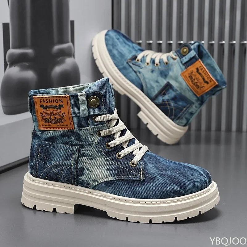 YBQJOO Women's Canvas Ankle Boots – Lace-Up Winter Style Ankle Boots Axl