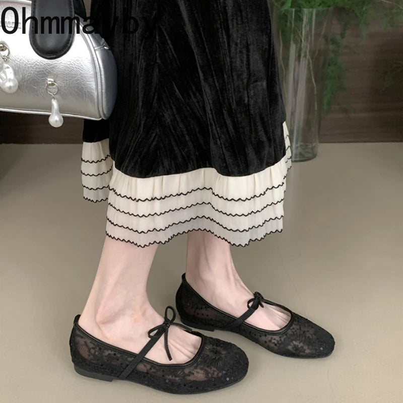 Women's Lace Mary Jane Ballet Flats – Slip-On Dress Shoes Women's Ballet Flats Axl