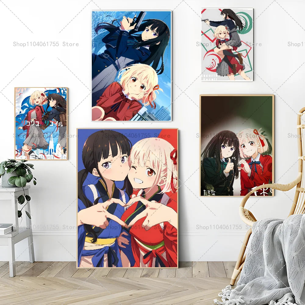 Lycoris Recoil Anime Wall Poster – Self-Adhesive Waterproof Sticker Anime Wall Poster Axl