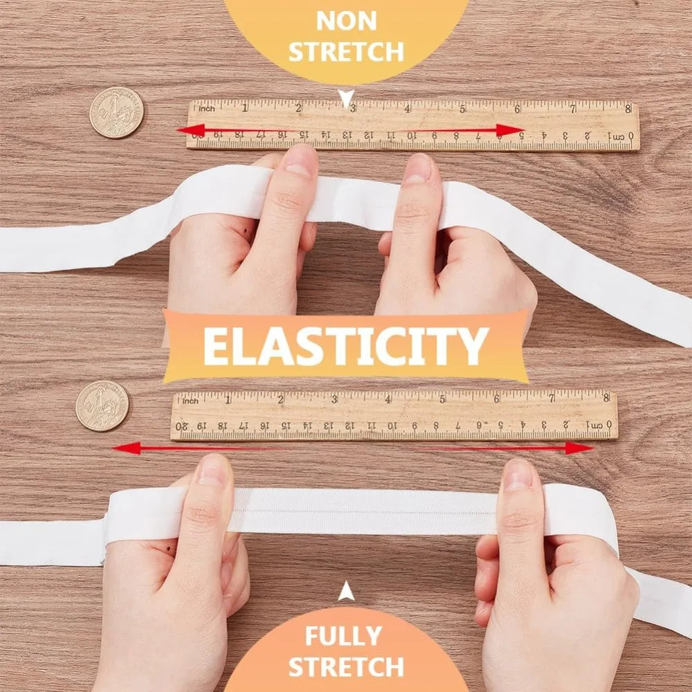 20M Flat White Elastic Cord 20mm – Polyester Sewing Band Sewing Elastic Band Axl
