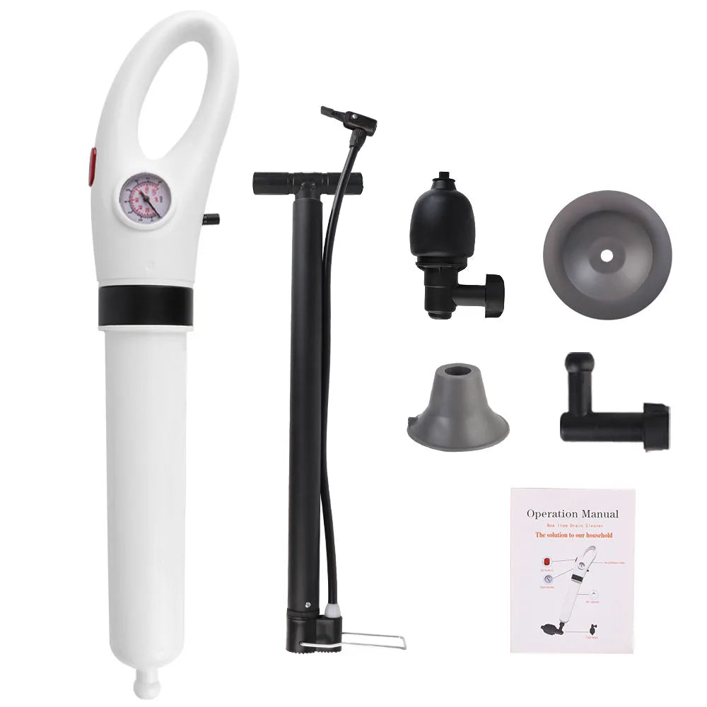 High-Pressure Air Drain Blaster – Toilet & Pipe Clog Remover Air Drain Blaster Axl C White
