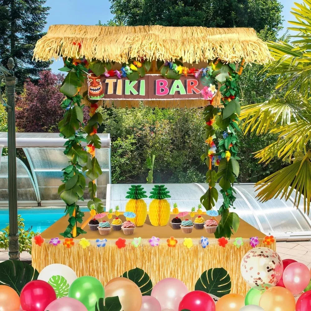 Hawaiian Grass Table Skirt – Luau & Beach Party Decor Party Table Skirt Axl