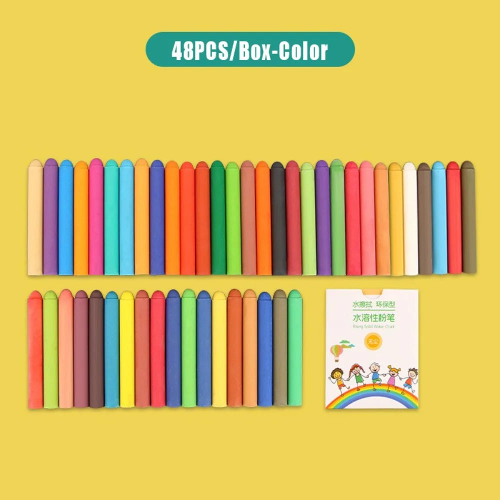 Dustless Colored Chalk Set – Erasable Water-Soluble Blackboard Dustless Chalk Set Axl 48PCS-Box-Color
