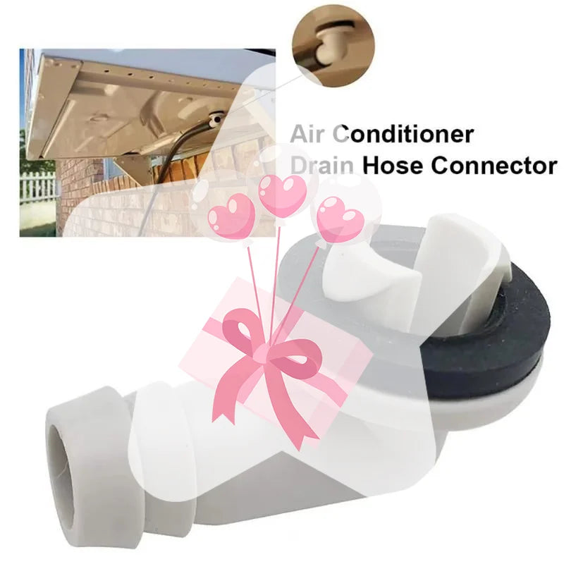 AC Drain Connector 15mm Plastic Elbow with Rubber Seal Ring AC Drain Fitting Axl No plug