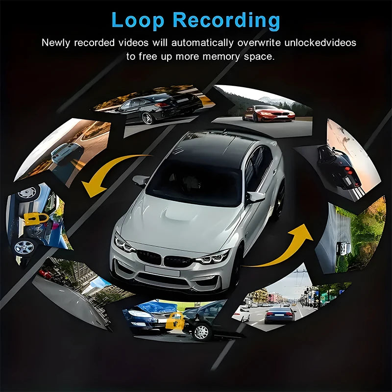 Dual Lens Car Dash Cam – 1080P Front & 720P Interior Night Vision Dual Lens Dash Cam Axl