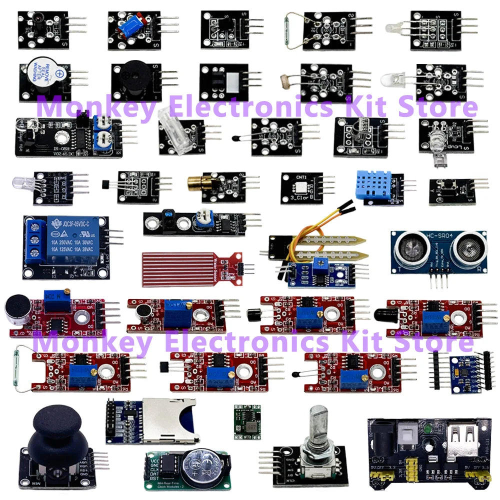 45-in-1 Sensor Module Starter Kit for Arduino & Raspberry Pi Electronics Sensor Kit Axl 45 in 1 no box
