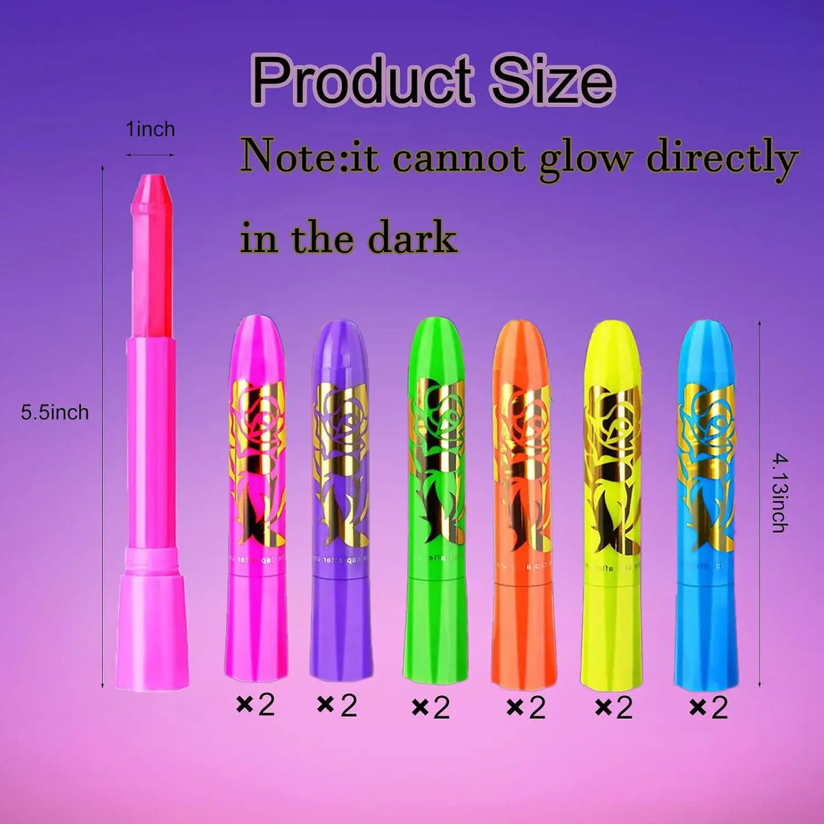 UV Neon Face & Body Paint Sticks – 6-Color Glow Party Kit UV Face Body Paint Axl