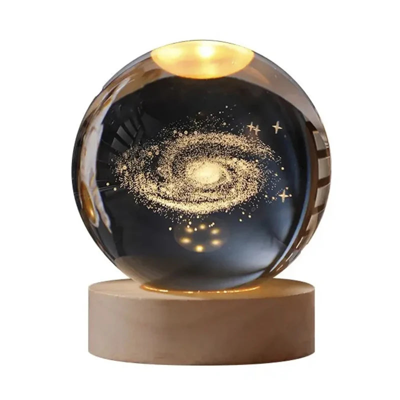 3D LED Galaxy Crystal Ball Night Light – Kids Bedroom Lamp LED Night Light Axl Milky Way