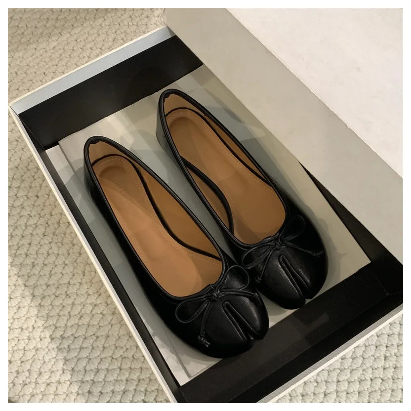 Women's Bow Knot Ballet Flats – Slip-On Loafer Casual Shoes Ballet Flats Axl Black 34