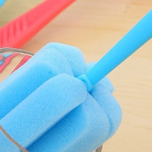 2-Pack Sponge Bottle Brush – Wineglass, Cup & Jar Cleaner Bottle Cleaning Brush Axl