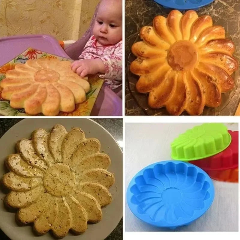 3D Sunflower Silicone Cake Mold – Petal Baking Pan & DIY Tray Silicone Cake Mold Axl