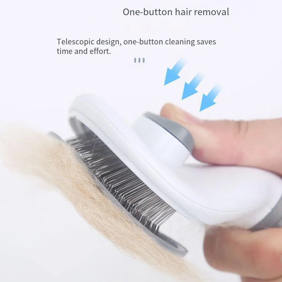 One-Click Self-Cleaning Pet Comb – Cat & Dog Deshedding Brush Pet Grooming Comb Axl