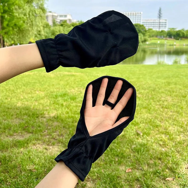 UV Protection Sunscreen Gloves – Breathable Cycling Gloves Sun Protection Gloves Axl Black