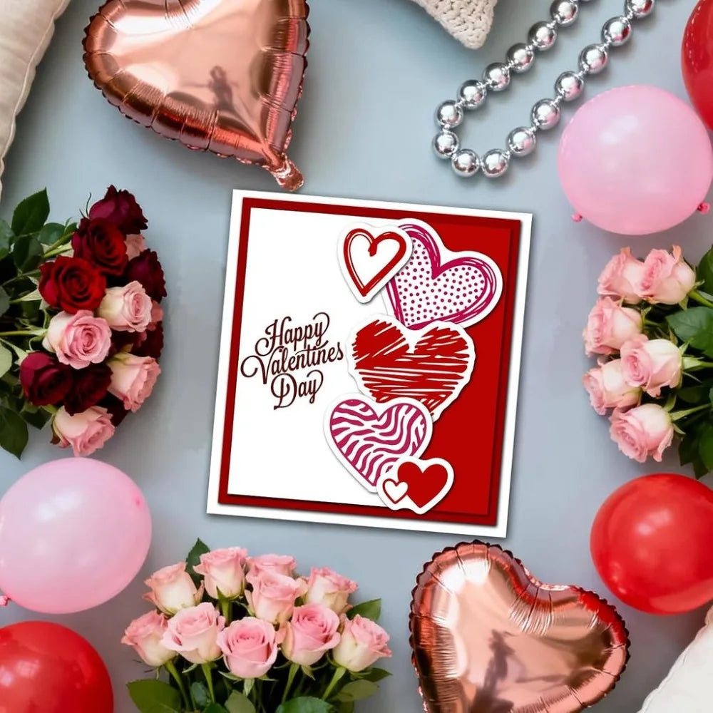 Heart Clear Stamps & Metal Cutting Dies for Card Making Craft Stamp & Die Set Axl