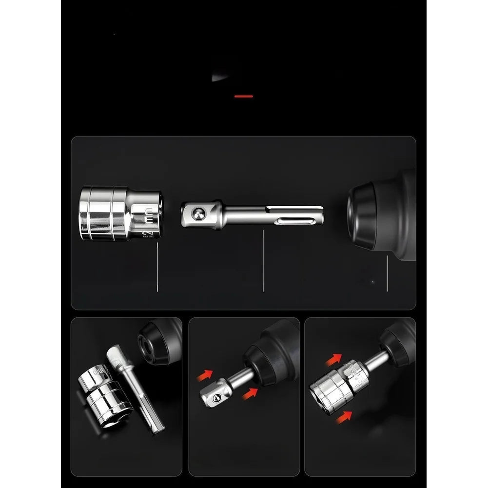3-Pc SDS Socket Adapter Set – 1/4" 3/8" 1/2" Hex Shank SDS Socket Adapter Axl