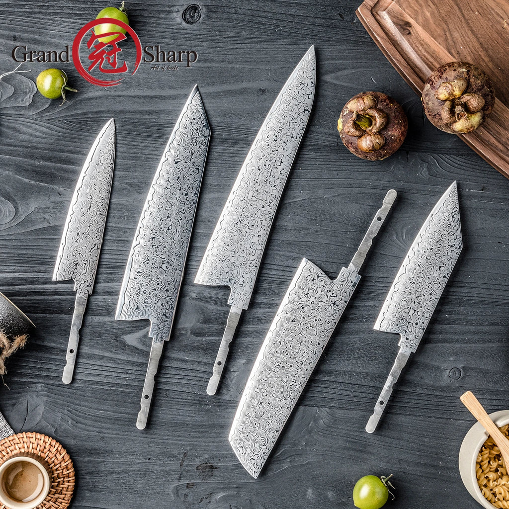 Grandsharp 67-Layer Damascus Steel DIY Knife Blades 1–5 PCS Damascus Knife Blade Axl