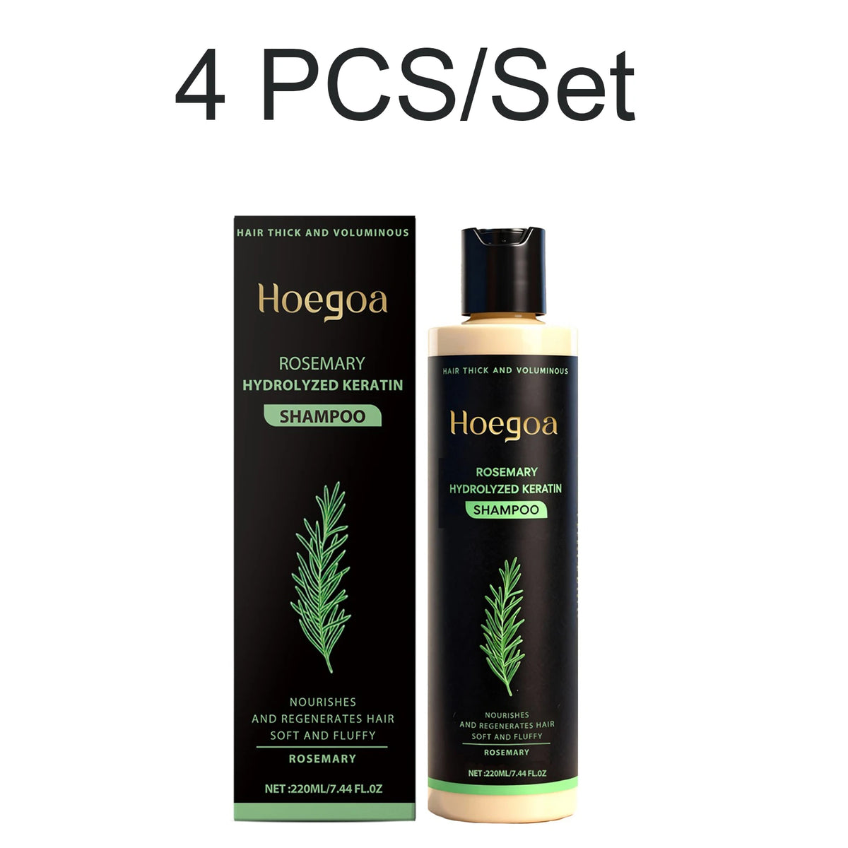 Rosemary Shampoo – Volumizing, Thickening & Oil Control 220ml Hair Care Shampoo Axl 4 PCS