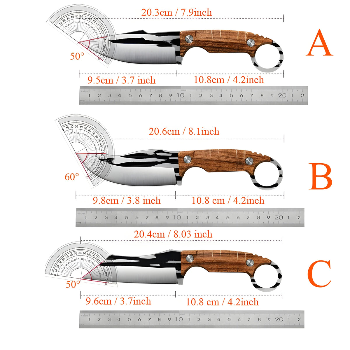 Stainless Steel Kitchen Knife Set – Cleaver, Boning & Fruit Kitchen Knife Set Axl