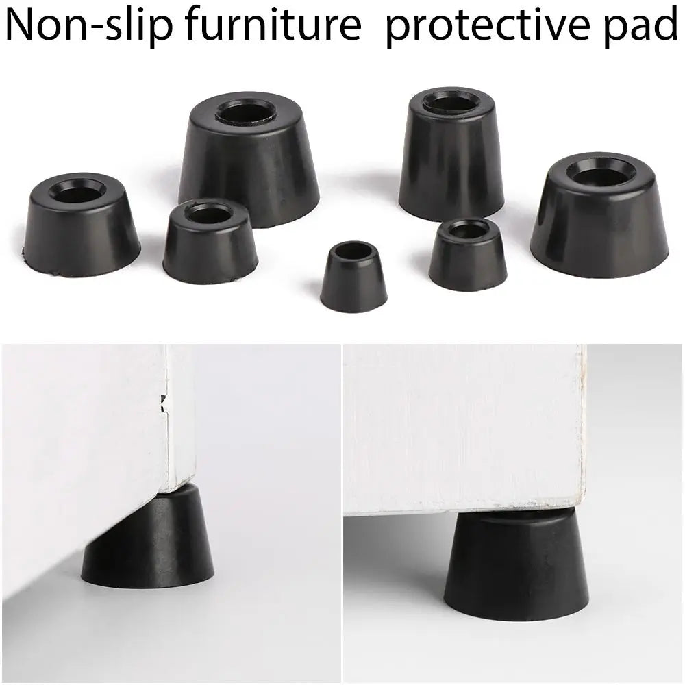 10-Pack Tapered Rubber Furniture Feet – Non-Slip Floor Pads Furniture Feet Pads Axl